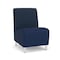 Lesro Siena Lounge Reception Armless Guest Chair, Brushed Steel, RF Blueberry Back, MD Ink Seat SN1102 - alternate 1